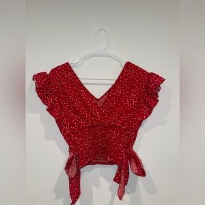 Red Polka Dot Top